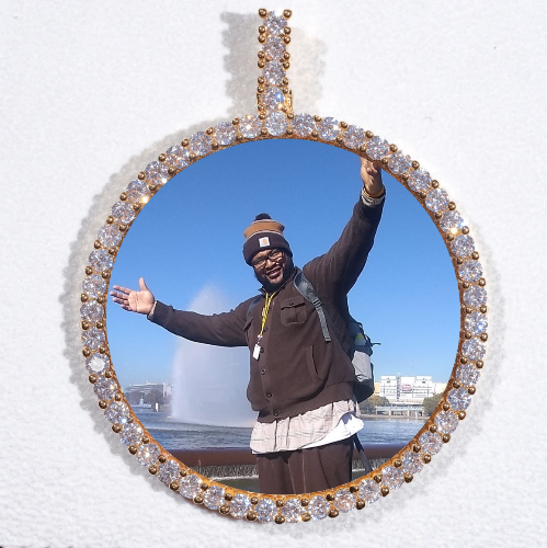 LARGE 3D CIRCLE CUSTOM PICTURE PENDANT
