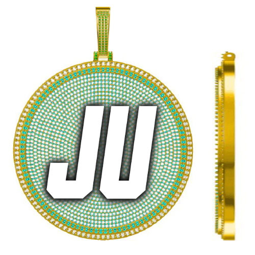 CUSTOM LETTER NECKLACE 3D BIG DISC