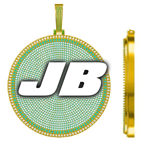 CUSTOM LETTER NECKLACE 3D BIG DISC
