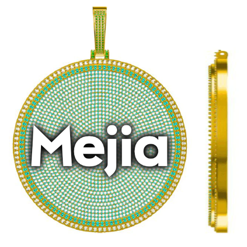 CUSTOM LETTER NECKLACE 3D BIG DISC