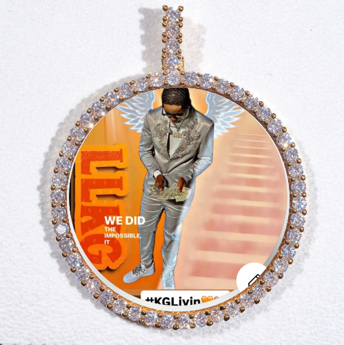 LARGE 3D CIRCLE CUSTOM PICTURE PENDANT
