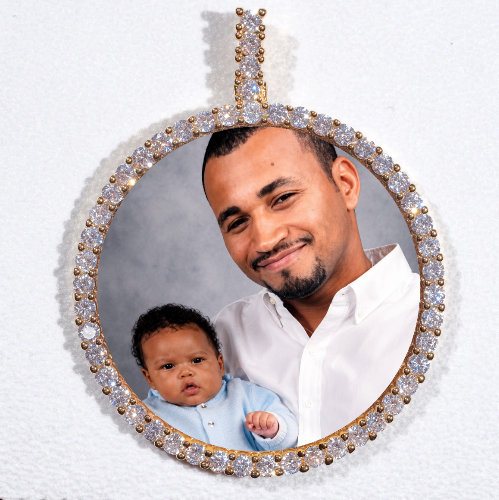 LARGE 3D CIRCLE CUSTOM PICTURE PENDANT