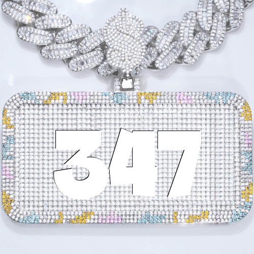 CUSTOM LETTER NECKLACE 3D COLORFUL SQUARE