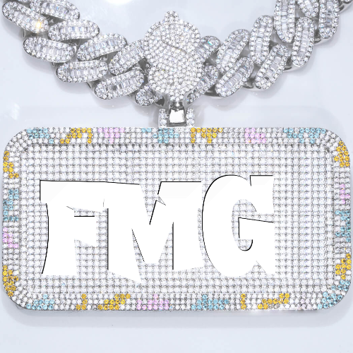 CUSTOM LETTER NECKLACE 3D COLORFUL SQUARE