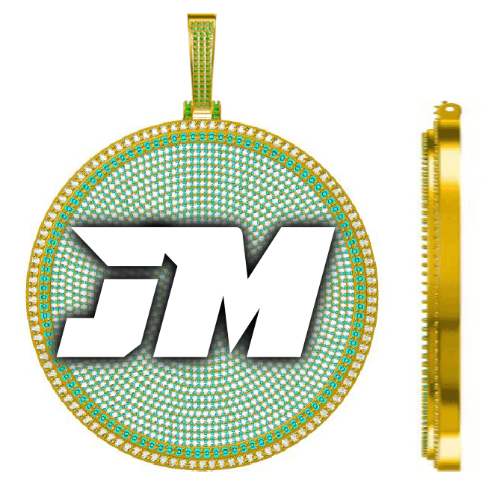 CUSTOM LETTER NECKLACE 3D BIG DISC