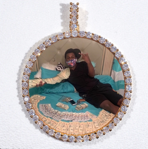 LARGE 3D CIRCLE CUSTOM PICTURE PENDANT