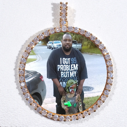LARGE 3D CIRCLE CUSTOM PICTURE PENDANT