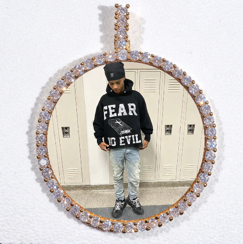 LARGE 3D CIRCLE CUSTOM PICTURE PENDANT