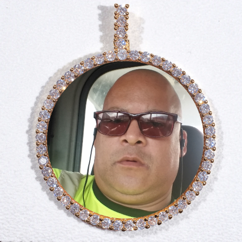 LARGE 3D CIRCLE CUSTOM PICTURE PENDANT