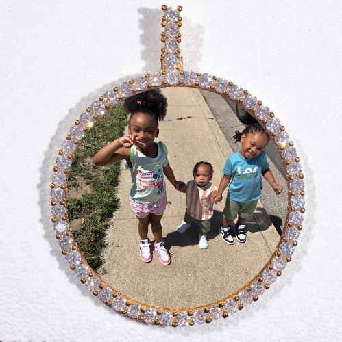 LARGE 3D CIRCLE CUSTOM PICTURE PENDANT