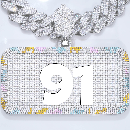 CUSTOM LETTER NECKLACE 3D COLORFUL SQUARE