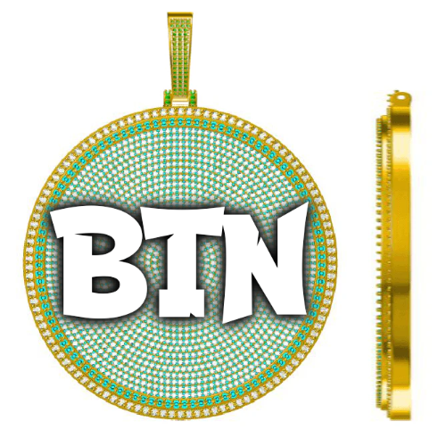 CUSTOM LETTER NECKLACE 3D BIG DISC