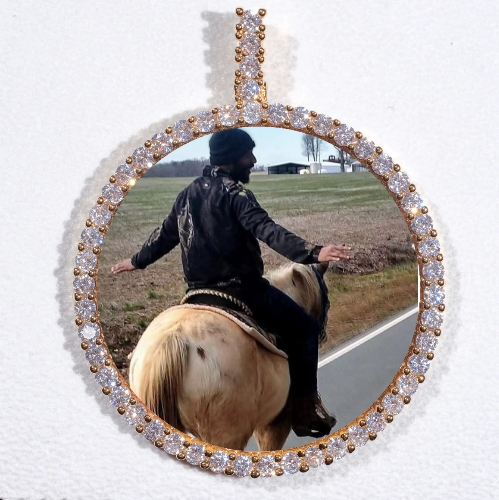 LARGE 3D CIRCLE CUSTOM PICTURE PENDANT