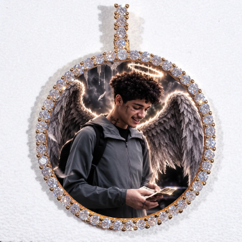 LARGE 3D CIRCLE CUSTOM PICTURE PENDANT