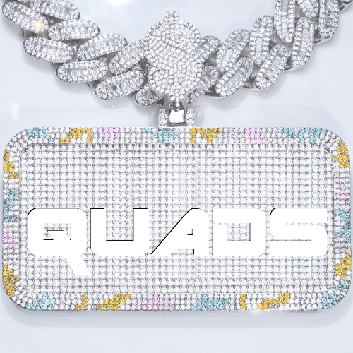 CUSTOM LETTER NECKLACE 3D COLORFUL SQUARE