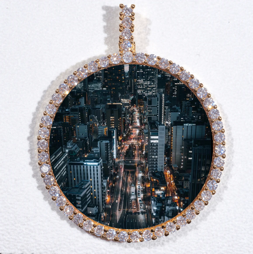LARGE 3D CIRCLE CUSTOM PICTURE PENDANT