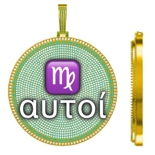 CUSTOM LETTER NECKLACE 3D BIG DISC