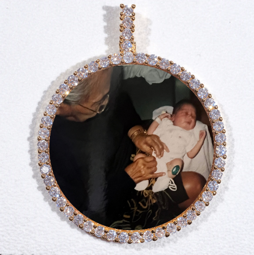 LARGE 3D CIRCLE CUSTOM PICTURE PENDANT