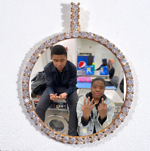 LARGE 3D CIRCLE CUSTOM PICTURE PENDANT