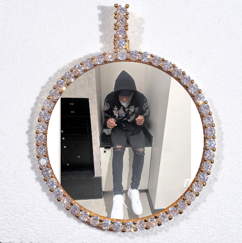 LARGE 3D CIRCLE CUSTOM PICTURE PENDANT
