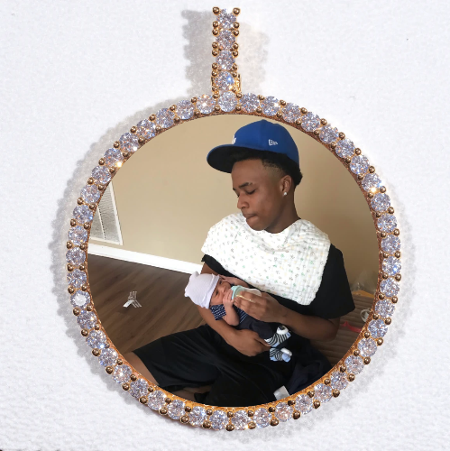 LARGE 3D CIRCLE CUSTOM PICTURE PENDANT