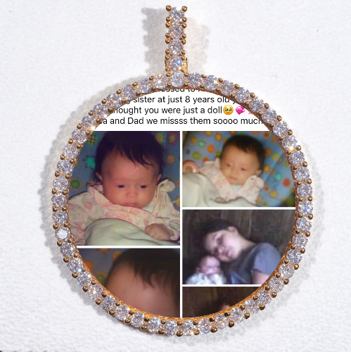 LARGE 3D CIRCLE CUSTOM PICTURE PENDANT
