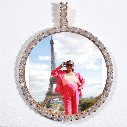 LARGE 3D CIRCLE CUSTOM PICTURE PENDANT