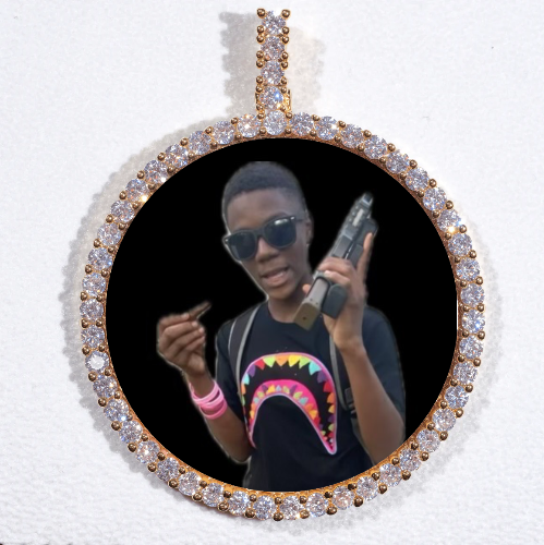 LARGE 3D CIRCLE CUSTOM PICTURE PENDANT