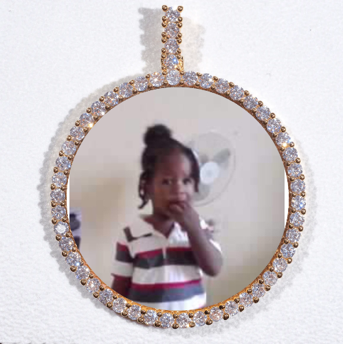LARGE 3D CIRCLE CUSTOM PICTURE PENDANT