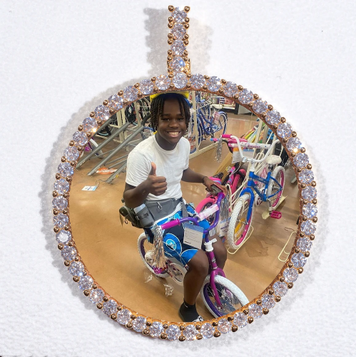 LARGE 3D CIRCLE CUSTOM PICTURE PENDANT