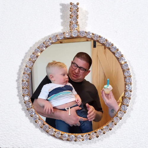LARGE 3D CIRCLE CUSTOM PICTURE PENDANT