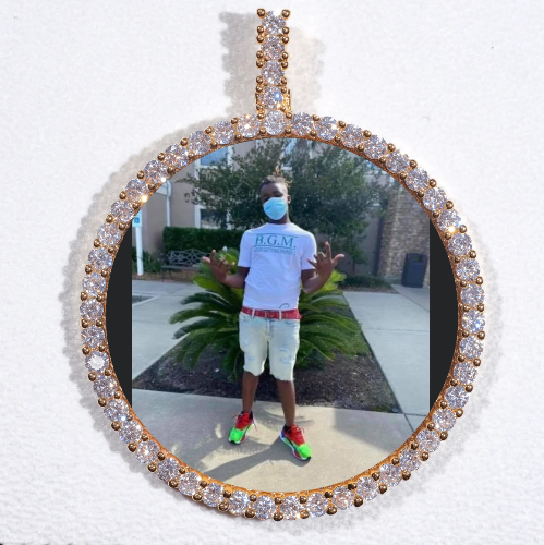 LARGE 3D CIRCLE CUSTOM PICTURE PENDANT