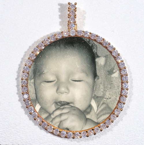 LARGE 3D CIRCLE CUSTOM PICTURE PENDANT