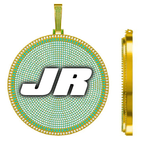 CUSTOM LETTER NECKLACE 3D BIG DISC