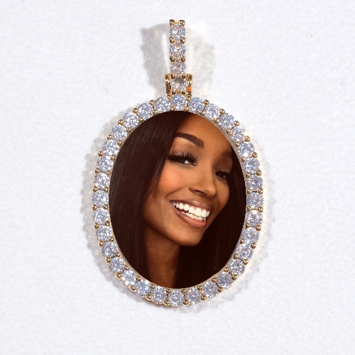 3D Oval Custom Picture Pendant