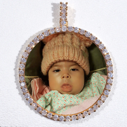 LARGE 3D CIRCLE CUSTOM PICTURE PENDANT