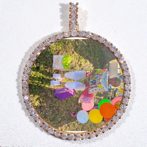 LARGE 3D CIRCLE CUSTOM PICTURE PENDANT