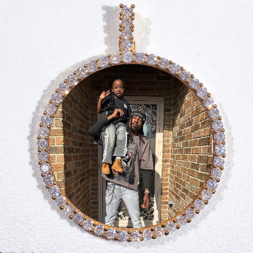 LARGE 3D CIRCLE CUSTOM PICTURE PENDANT