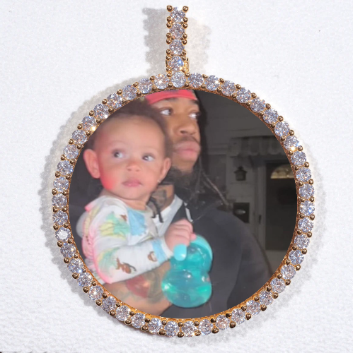 LARGE 3D CIRCLE CUSTOM PICTURE PENDANT