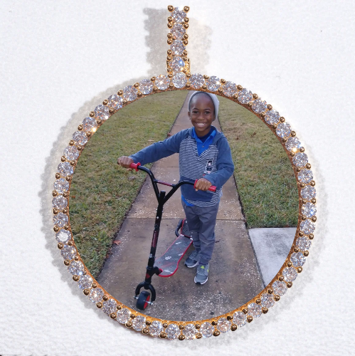 LARGE 3D CIRCLE CUSTOM PICTURE PENDANT