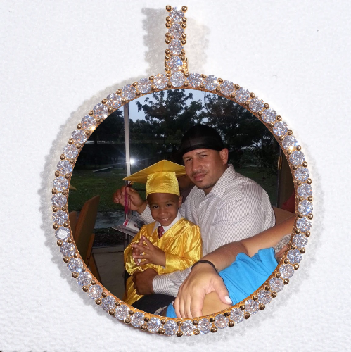 LARGE 3D CIRCLE CUSTOM PICTURE PENDANT