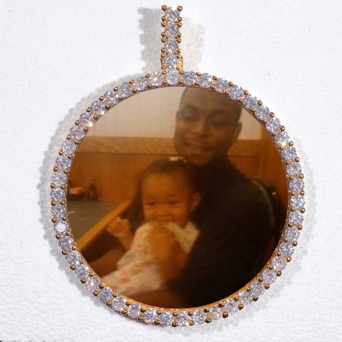LARGE 3D CIRCLE CUSTOM PICTURE PENDANT