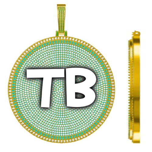 CUSTOM LETTER NECKLACE 3D BIG DISC