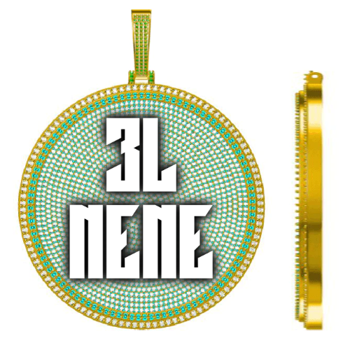 CUSTOM LETTER NECKLACE 3D BIG DISC