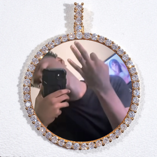 LARGE 3D CIRCLE CUSTOM PICTURE PENDANT