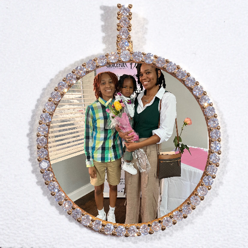 LARGE 3D CIRCLE CUSTOM PICTURE PENDANT