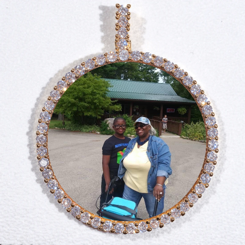 LARGE 3D CIRCLE CUSTOM PICTURE PENDANT