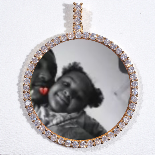 LARGE 3D CIRCLE CUSTOM PICTURE PENDANT
