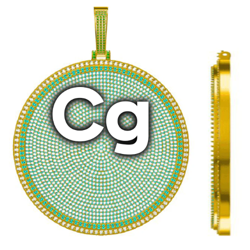 CUSTOM LETTER NECKLACE 3D BIG DISC