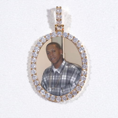 3D Oval Custom Picture Pendant